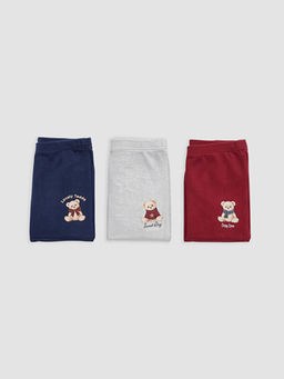 K?z ?ocuk Ay? Teddy Bask?l? Boxer 3l?