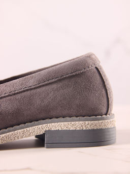 Лоферы 176.rosegr.Серый замок замша