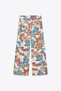 ZW COLLECTION FLORAL MINI FLARE TROUSERS - Zara фото 7