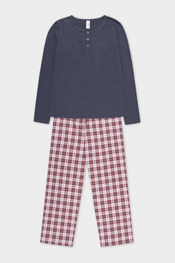 ЕП 20170/индиго,клетка пижама жен - Very neat фото 2