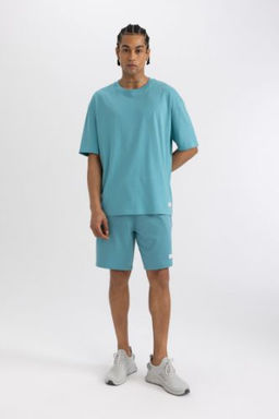 DeFactoFit Slim Fit Dar Kesim Cepli Bask?l? Sporcu Sort