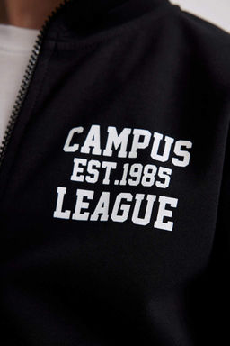 Толстовка на молнии с высоким воротником для мальчиков с принтом - Defacto фото 8