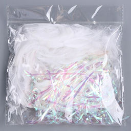 Набор для творчества и декора «Перья белые + наполнитель», серебряный