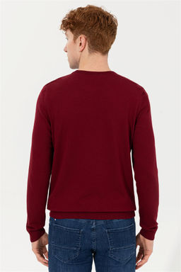 Мужской бордовый красный трикотажный свитер Basic - U.s. polo assn фото 11