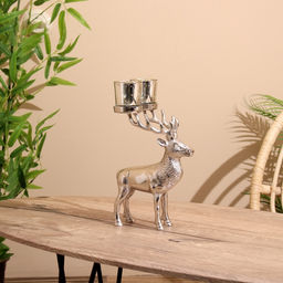Подсвечник на 2 свечи «Олень», 15×18×31 см, алюминий