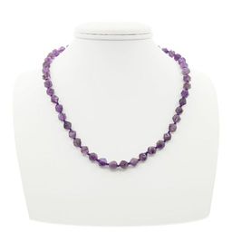 Бусы "Валькирия" аметист 7мм, короткие 48см