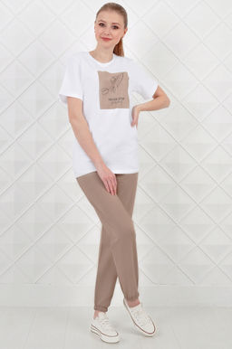 Арт. 21350 Костюм с брюками женский 44-52 (5 шт) Цвет:верх- белый, низ- темно-серый - Калинка фото 4