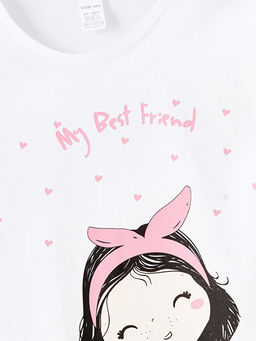 Bisiklet Yaka Uzun Kollu Bask?l? K?z Bebek Ti??rt - Waikiki фото 2