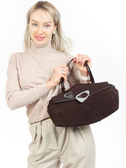 LACCOMA сумка АУ4673-Ф-коричневый натуральная замша хлопок  фото 2