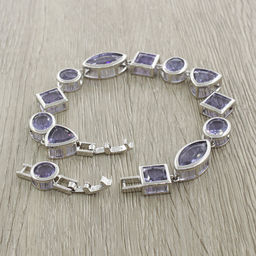 Александрит, браслет Боярд, покрытие родий, длина 16,5см - Agat77 фото 3