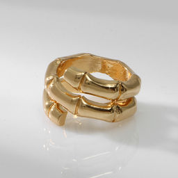 Кольцо металл Тренд бамбук, цвет золото, размер 17