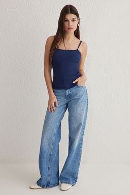 TRENDYOLMILLA Gri Melanj Fitted/Vucuda Oturan Fiyonk Detayl? Esnek Orme Atlet TWOSS25AL00005  фото 7