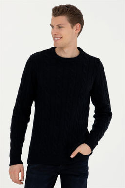 Мужской темно-синий меланжевый свитер - U.s. polo assn фото 10