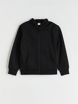 Uzun Kollu K?z ?ocuk Fermuarl? Sweatshirt