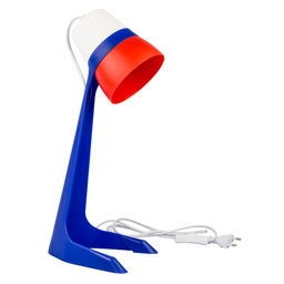 ULO-K22 D/E14/A WHITE/BLUE/RED Светильник настольный, 40W. Цоколь E14. Механический выключатель. Триколор. ТМ Uniel