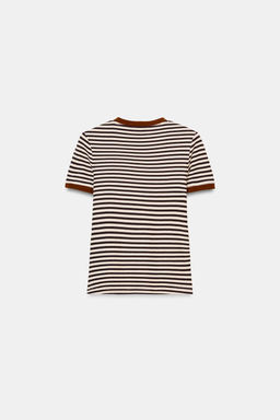 STRIPED SHORT SLEEVE T-SHIRT - Zara фото 11