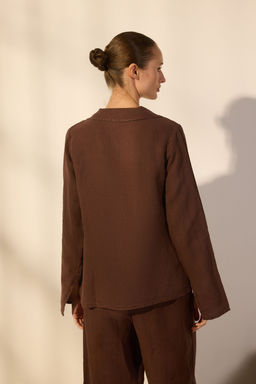 TRENDYOLMILLA Beyaz %100 Keten Baglama Detayl? Gomlek TWOSS25GO00124 фото 4