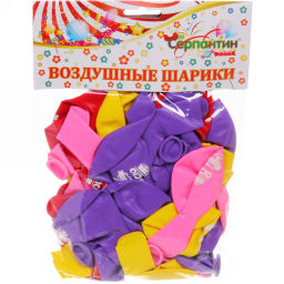 Воздушные шары 50 шт, 10"/25см "Волшебная на всю голову", (микс)