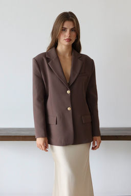 Kahverengi Normal/Regular Kal?p Dokuma Blazer Ceket TWOAW26BC00040