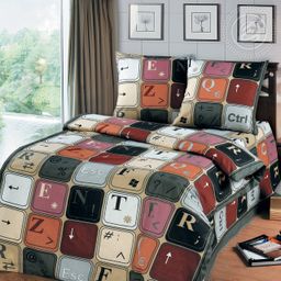 Клавиатура 1,5 сп./Пододеяльник: 1 шт. - 215*143; Простыня: 1 шт. - 214*150; Наволочка: 2 шт. - 70*70; Бязь детская