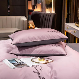 КПБ Mency однотонный с вышивкой MENO017 2 спальный