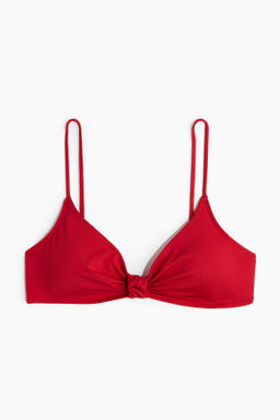 Top de bikini con nudo decorativo y relleno