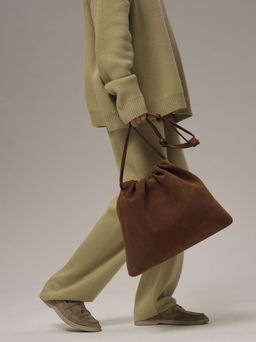 Замшевая сумка Margo DBR 31201 коричневый лист