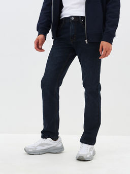 Утепленные мужские джинсы прямые кроя с начесом