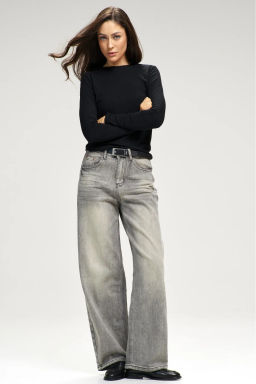 Джинсы RELAXED с потертостями Grey