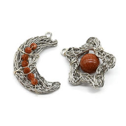 Подвески Полумесяц и Звезда из авантюрина