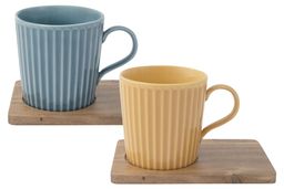 Набор кружек Время отдыха, синяя, жёлтая, 0,38 л, 2 шт