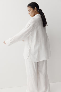 Camisa oversize de lino - H&m фото 7