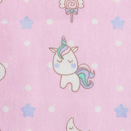 Пеленка Крошка Я Единорожки цв.розовый, 70*120 см, 100% хлопок  фото 2