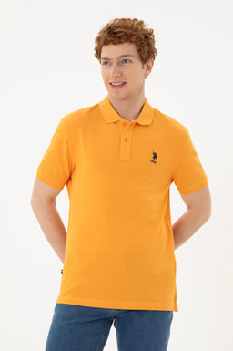 Мужская темно-желтая базовая футболка с воротником-поло Неожиданная скидка в корзине - U.s. polo assn фото 3