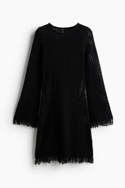 Vestido en punto calado con flecos - H&m фото 9
