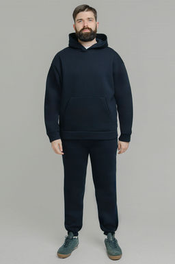 Арт. 69103 Костюм с брюками мужской с начесом 50-56 (4 шт) Цвет:Тёмно-синий - Идеал фото 3