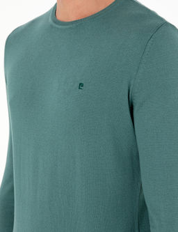 Ye_il Slim Fit Bisiklet Yaka Basic Triko Kazak - Pierre cardin фото 7