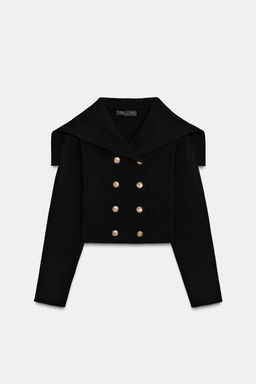 DOUBLE-BREASTED CROPPED KNIT JACKET - Zara фото 8