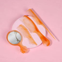 Набор парикмахерский, 4 предмета, 22(±1) см, цвет «янтарный»