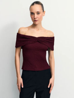 Топ со спущенными плечами / Zarina  фото 4