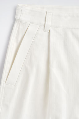 PLEATED DENIM-HERRINGBONE SHORTS - H&m фото 4