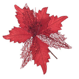 Цветок искусственный "Пуансеттия", L26 W26 H30 см