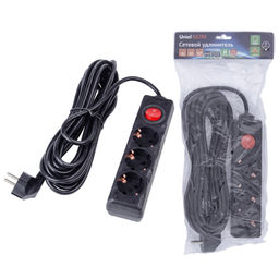S-GCU3-7B BLACK Удлинитель серии Ultra, шнур 7м., 3 гнезда, 16A, с/з. Черный. TM Uniel