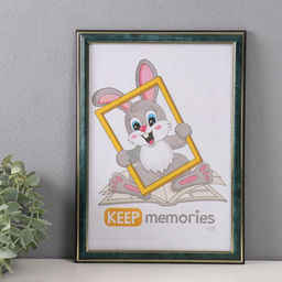 Фоторамка пластик "Офис 2" 21х30 см, малахит (пластиковый экран)