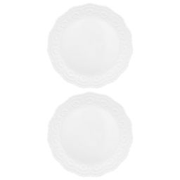 Набор тарелок десертных 2 пр. 20,5*20,5*1,8 см "Белый узор" с ажурными краями