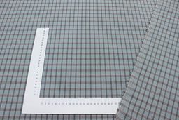 Вареный (стираный) хлопок Клетка-сеточка цв.сине-зеленая дымка, ш.2.5м, хл-100%, 115гр/м.кв - Купава фото 2