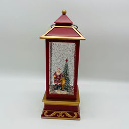 Новогодний декор Фонарь стекло - Дед Мороз с оленем 27 см (арт. WDL-23028A) - Ип лебедев о.ю фото 3