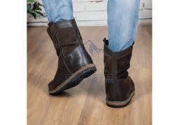 Мини-монголки мужские коричневые, войлочная подошва,