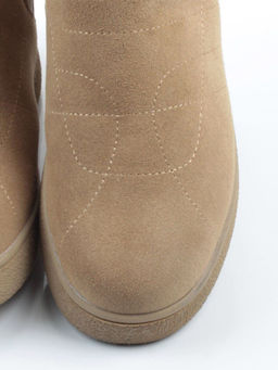 04-PAL272-5Z GREEN/SANDY Ботинки зимние женские (натуральная замша, 100% шерсть, натуральный мех)