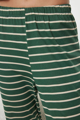 Trendyolmilla Kad?n Couple/Cift Bej %100 Pamuklu Cizgili Y?lbas? Temal? Orme Pijama Tak?m? THMAW25PT00164  фото 6